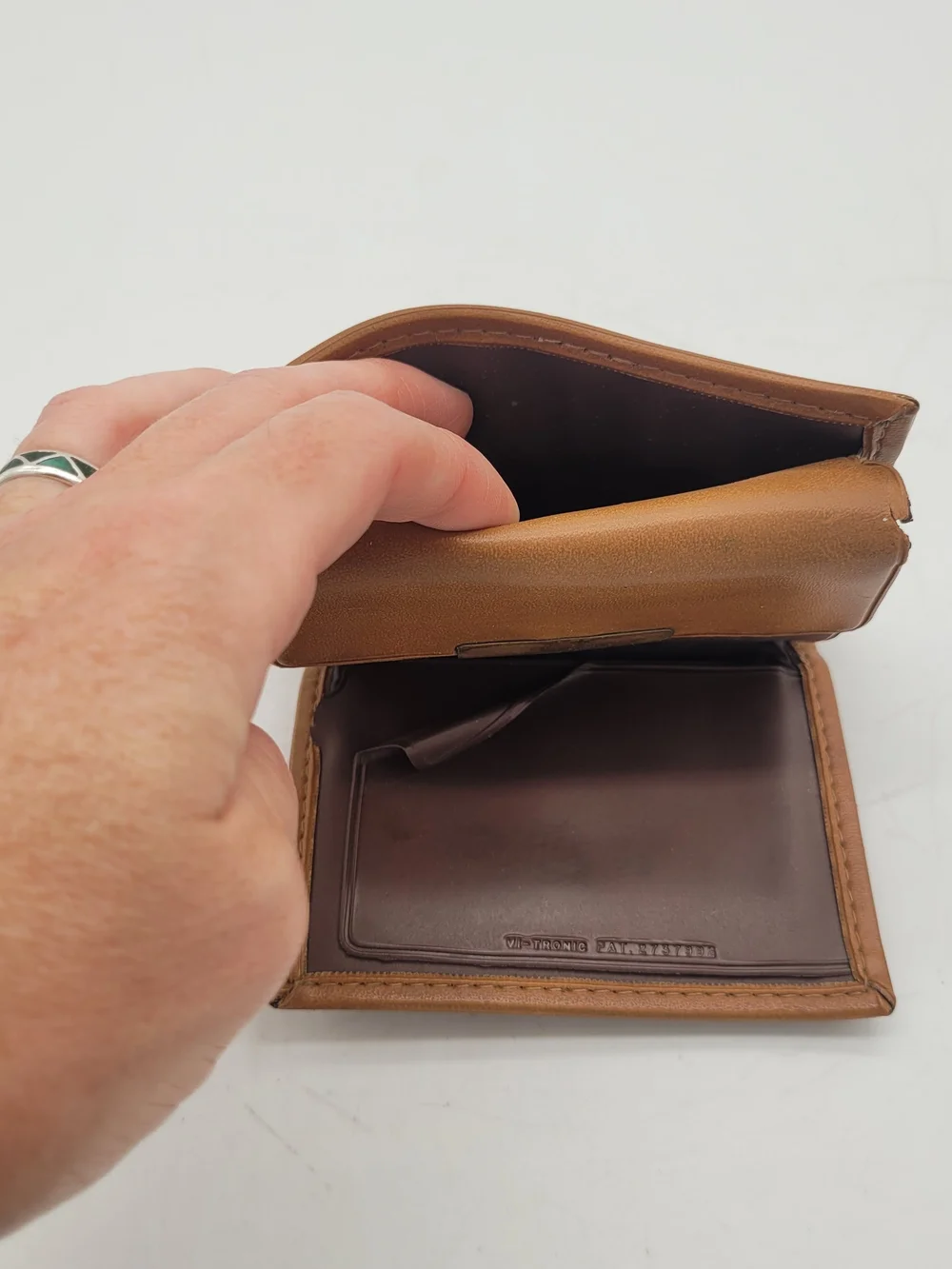 1980s bifold SecretaryStyle Vinyl Wallet Fold Out ID Sleeves AAA Promo Vitronic